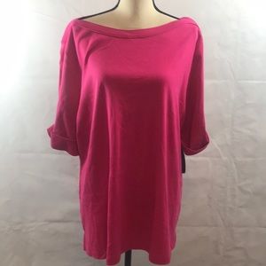 Karen Scott Pink NWT Top 3X short sleeve